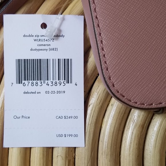 Kate Spade double zip Small Crossbody dusty peony - Picture 3 of 10